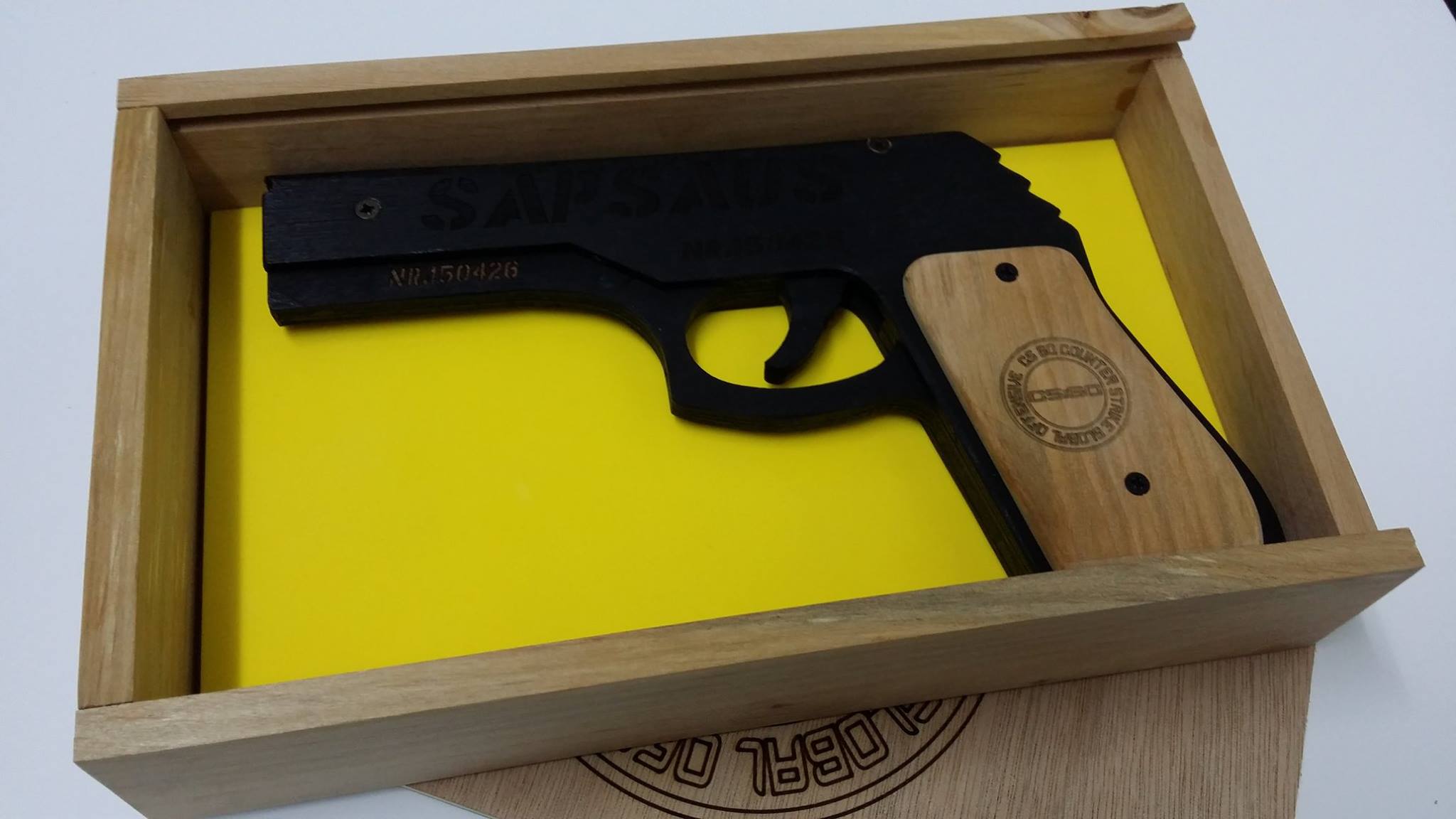 Rubber gun laser cut