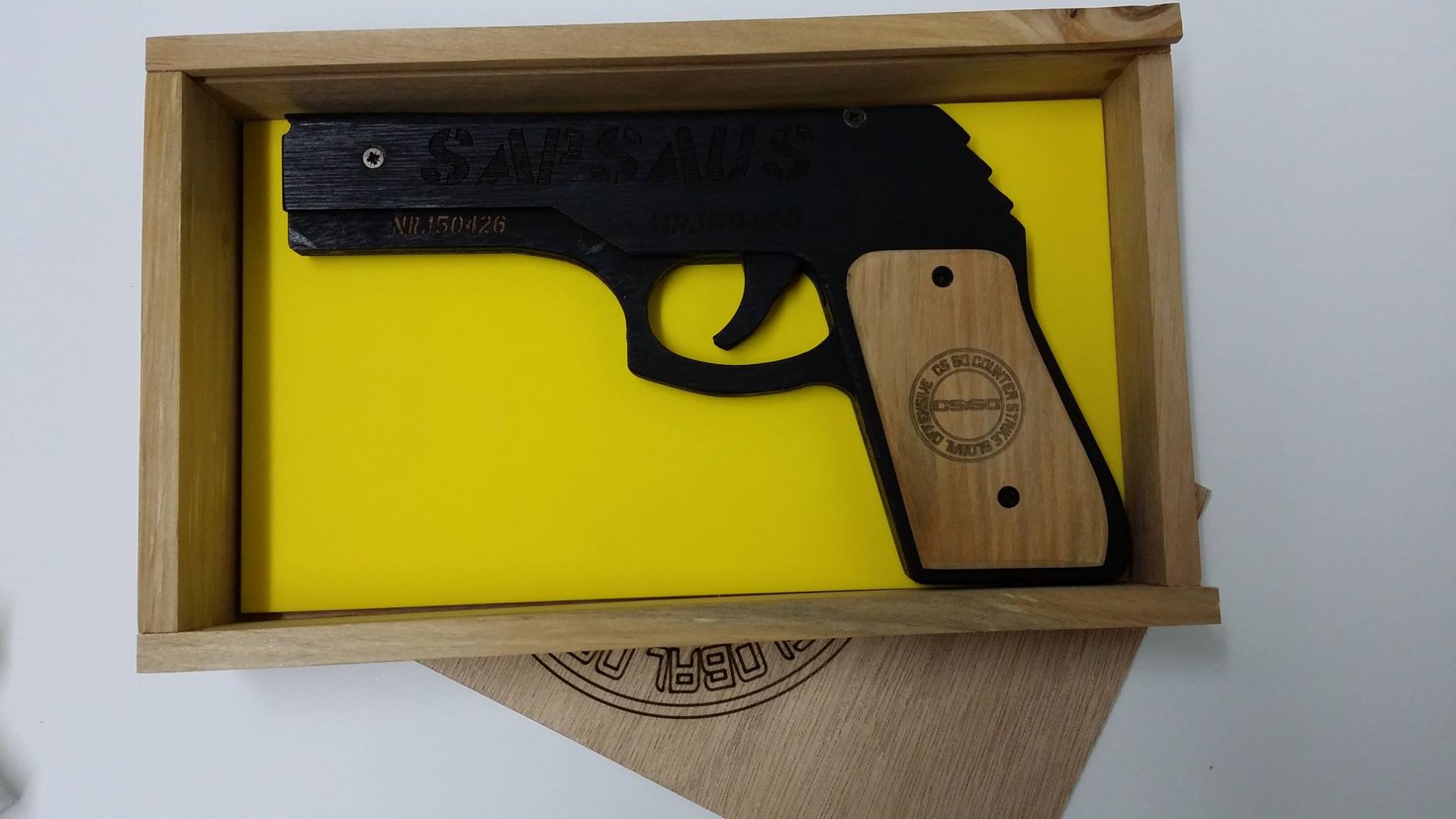 Rubber gun laser cut
