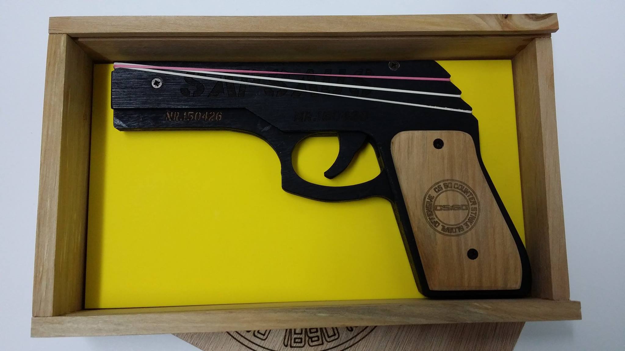 Rubber gun laser cut